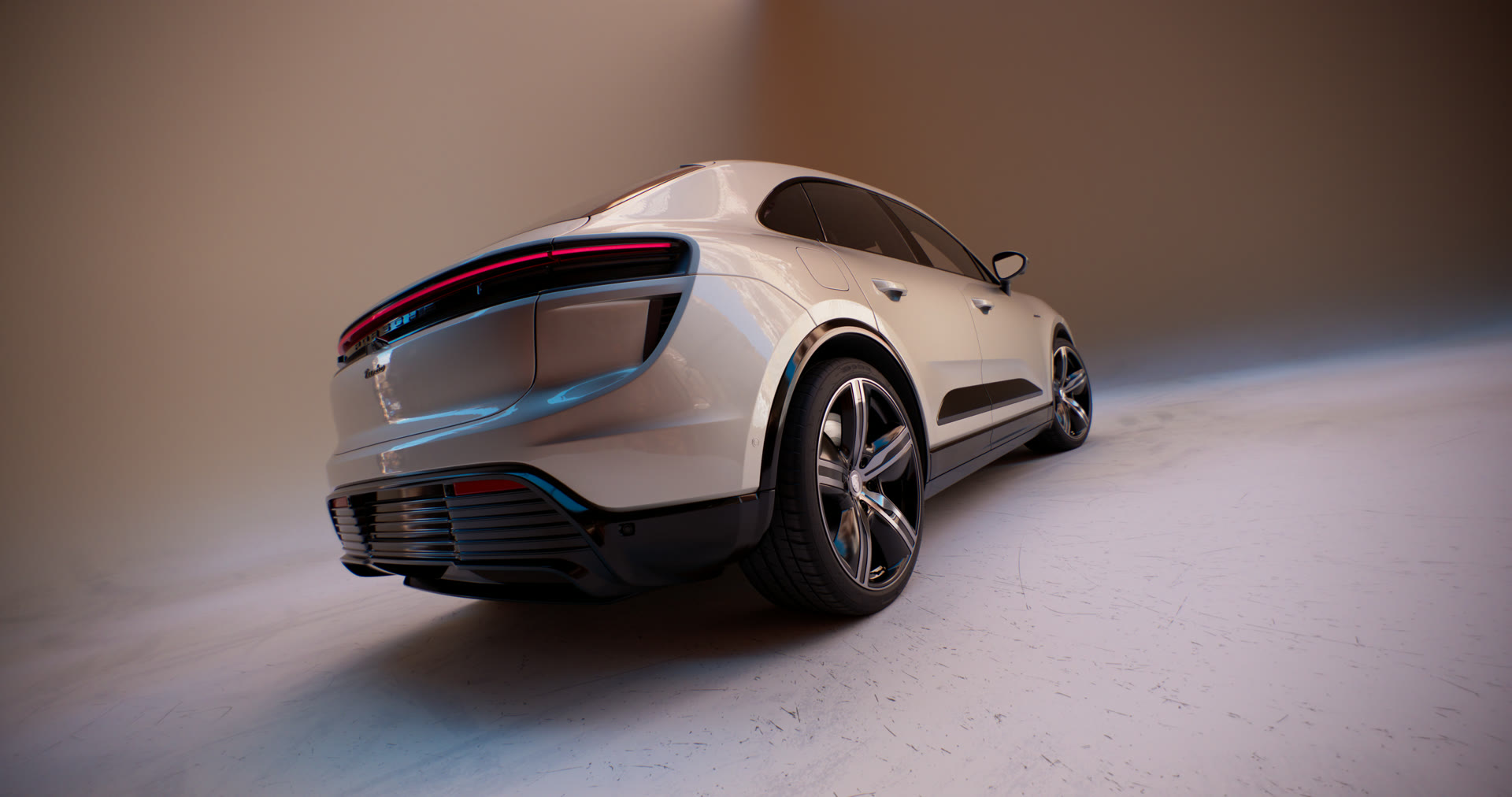 Porsche Macan im Studio, Heck mit Lichtband